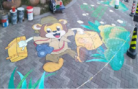 钟祥夏季画地面彩绘会遇到的问题