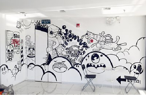 钟祥手绘墙并非传统涂鸦。